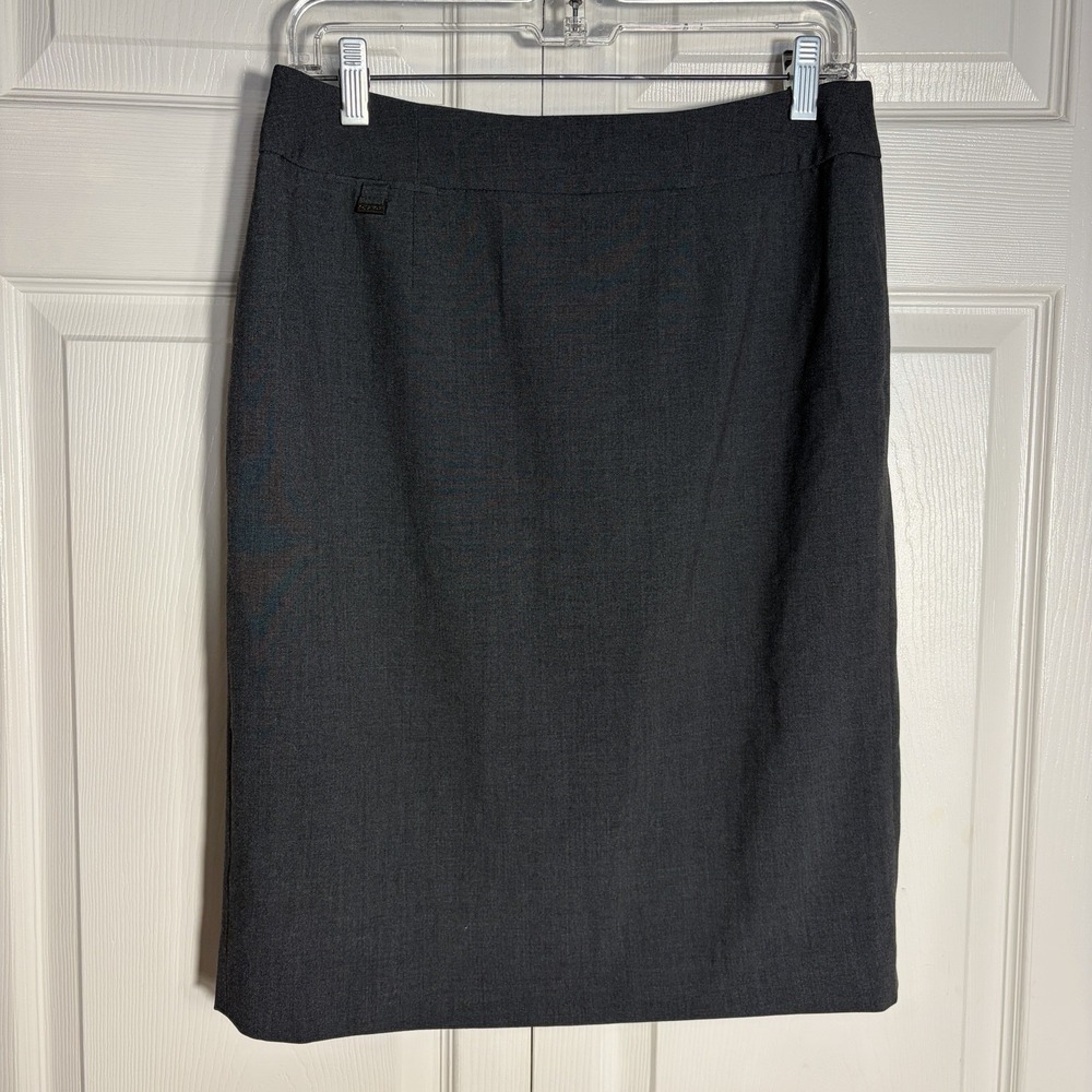Calvin Klein Heathered Lined Pencil Skirt Women 6 Charcoal Gray Academia Career